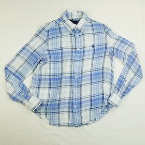Ralph Lauren Embroidered Logo Button Down Linen